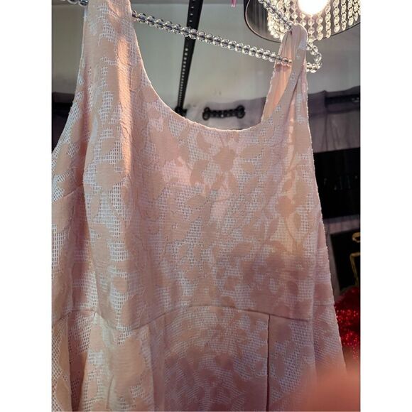 Torrid pink/peach lace 22 3x  midi texture knit skater dress plus fit & flare - Picture 7 of 10